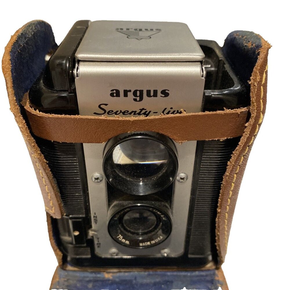 Argus Seventy-Five Film Box Camera 1950s with Leather Case Untested